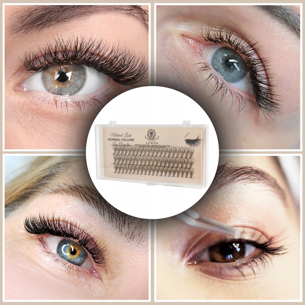 KĘPKI RZĘSY EYELASH Lewer Los Angeles Normal VOLUME 8mm NATURALNE JEDWABNE Stan opakowania oryginalne